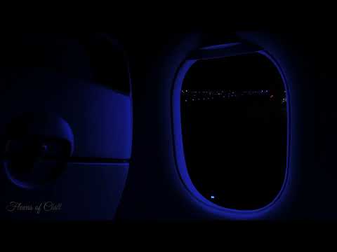 Dark REAL Night Flight Brown Noise Ambience | Takeoff | Flight Attendants | Call Dings | Zen | 4K