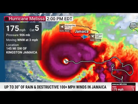 Extremely Powerful Hurricane Melissa: 100+ MPH Winds, Up To 30" of Rain, Feet of Surge Incoming