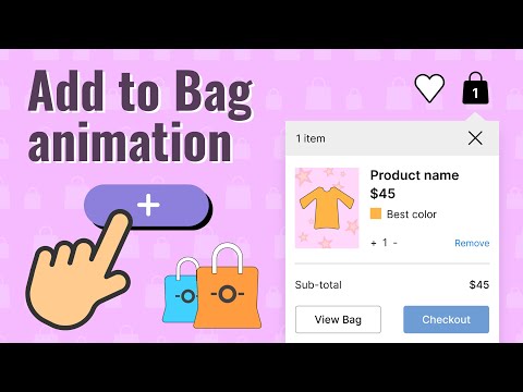 Figma animation tutorial: Add to shopping bag | Figma Smart Animate | Website design in Figma
