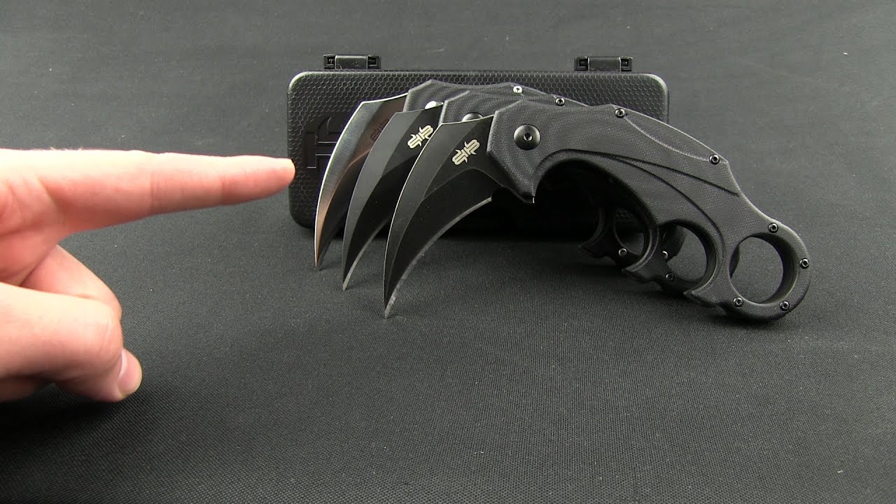 Brous Blades Enforcer Folding Karambit Knife (2.5" Blackout)