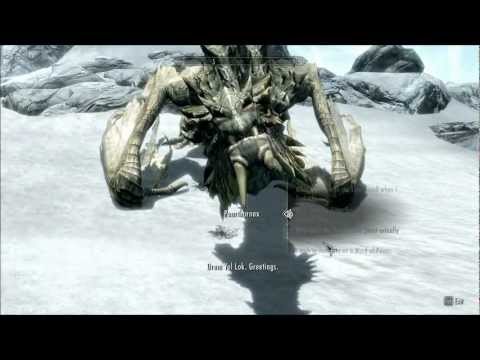 Skyrim - Speaking to Paarthurnax on The Throat of the World [HD]