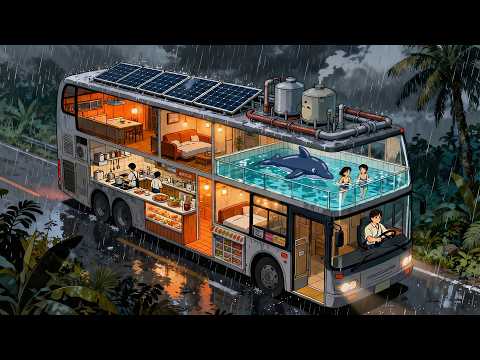 A Rainy Day on a Family Road Trip in Our Mobile Home ⭐ | Quiet Memories | Ghibli-Style Videos