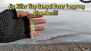 Download lagu Micro Jig 15 gram, Baru Sampai Dasar Langsung Disambar || Ultralight Casting mp3