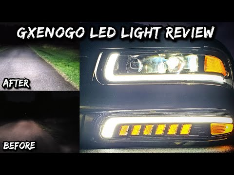 LED headlight Install, They are EXTREMELY Bright! Halogen vs. LED conversion before & after Gxenogo