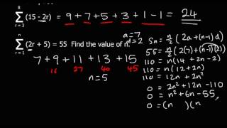 Arithmetic Series Sigma Notation