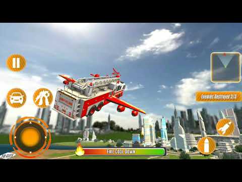 Flying Fire Truck Game Video - Android Gameplay - Driving Games