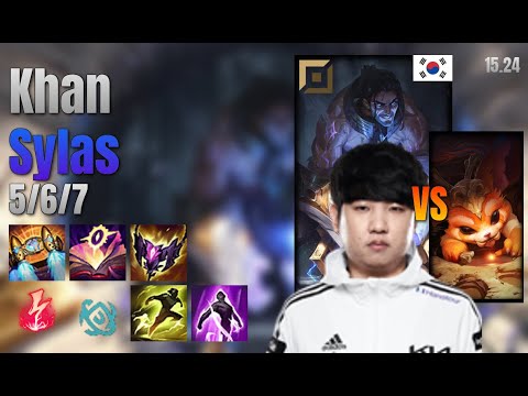Khan Top Sylas vs Gnar lol KR solo rank Full Game 15.24 | 칸 사일러스 vs 나르
