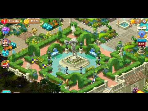 Gardenscapes Gameplay Story - Day 17 - AREA RESTORED!