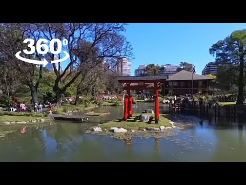 Vídeo 360 caminhando por Jardín Japonés em Buenos Aires, Argentina.