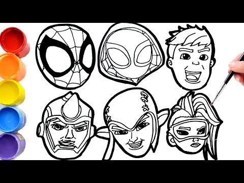 🔴🔴How To Draw Marvel's Spidey and His Amazing Friends and villains faces | DISNEY
