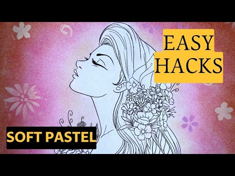3 Easy HACKS HOW TO use SOFT PASTELS and INKPADS for Coloring Book Background
