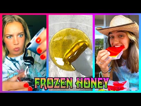 🌈🍀 Satisfying Frozen Honey 🍯💛💚💝 Frozen Honey Jelly Recipe Tiktok Compilation #49