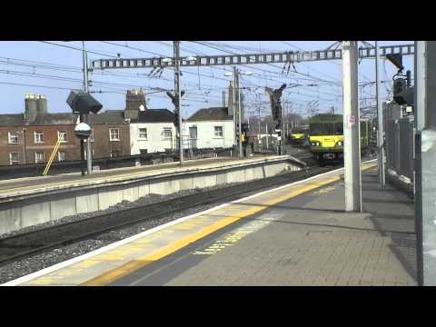Irish Rail 8100 EMU departs and 8100 EMU 8128 + 8127 + 8126 arrives at Dublin Connolly