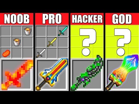 Minecraft Battle: NOOB vs PRO vs HACKER vs GOD: BIG SWORDS CRAFTING CHALLENGE minecraft Animation