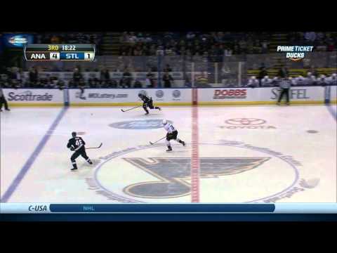 Jaden Schwartz  wrist shot 4-1 Anaheim Ducks vs St. Louis Blues 12/7/13 NHL Hockey.