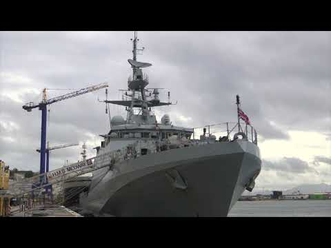 HMS Medway leaves for the Caribbean