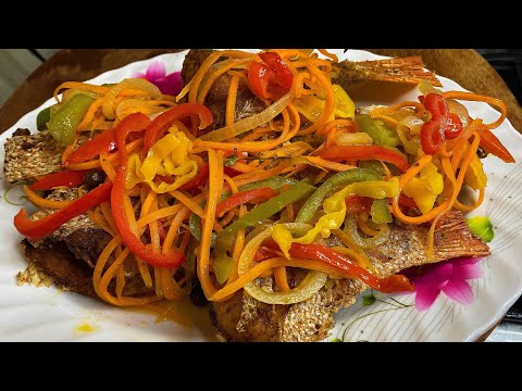 Escovitch Fish, Jamaican Style. Perfect Fried Red Snapper//Vegetable Pickle