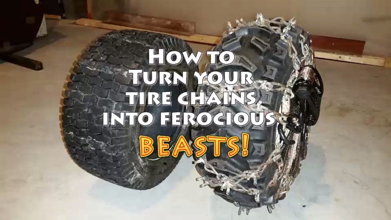 Watch video snowblower tire chains - mig welding cleats on tire chains Now snowblower tire chains - mig welding cleats on tire chains