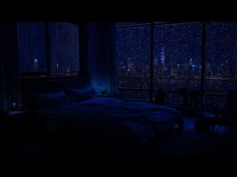 Noche Lluviosa Tranquila y Apacible en la Ciudad - Sonidos de Lluvia para Dormir, Alivio del Estrés😴