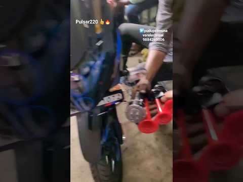 Pulsar 220👍 two pipe horn( air horn) modified🔥 #song #bike #youtube #ktm #v4 #ns200 #rs #pulsar220