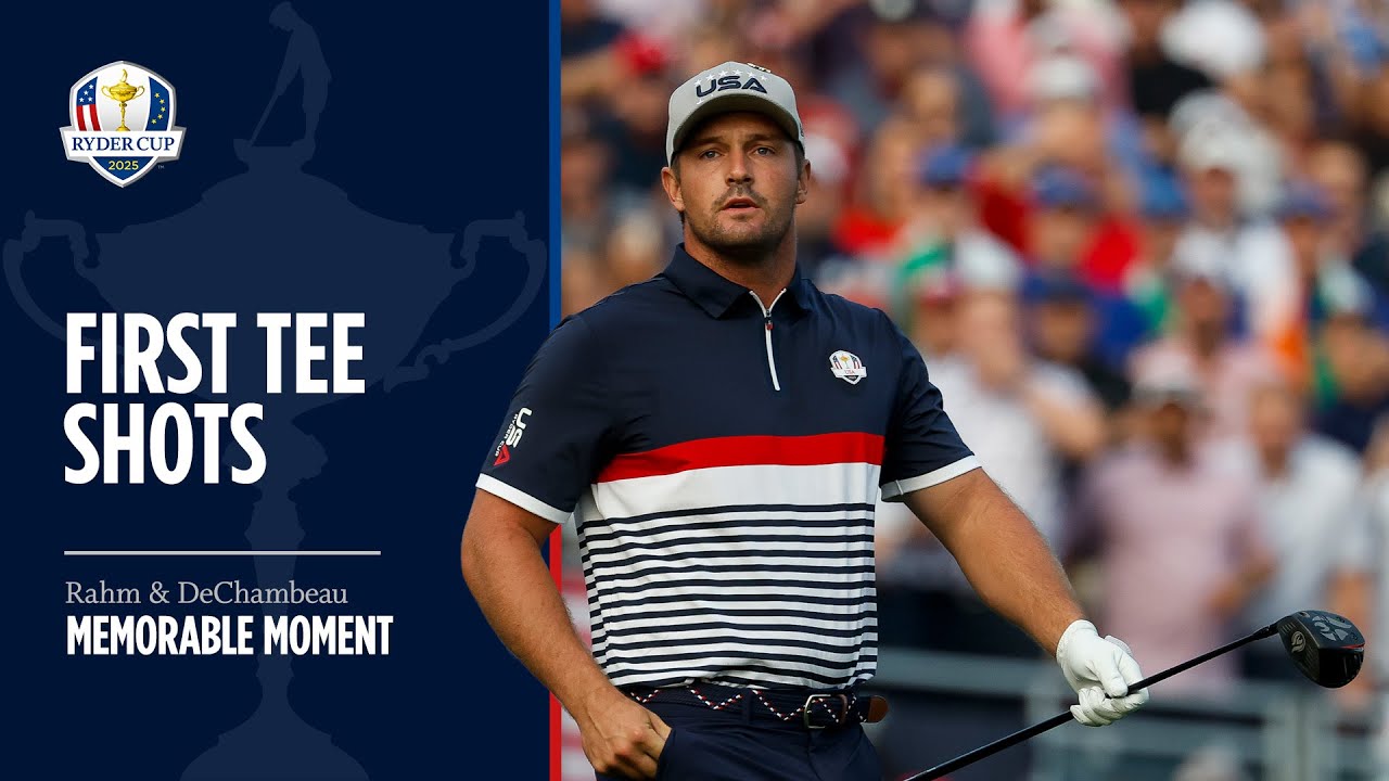 First Tee Shots | Rahm & DeChambeau's Drives | 2025 Ryder Cup - YouTube