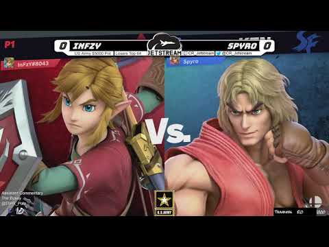 US Army $5000 Pot Losers Top 64 - InFzY (Link) Vs. Spyro (Ken) Smash Ultimate - SSBU