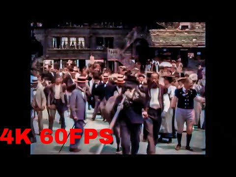 1896 Switzerland Old video COLORIZED - Group in Geneva - Hybrid frame added