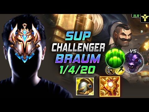 Challenger Braum Support vs Alistar - 챌린저 서폿 브라움 템트리 룬 솔라리 수호자 ブラウム Браум 弗雷尔卓德之心 - LOL KR 11.11