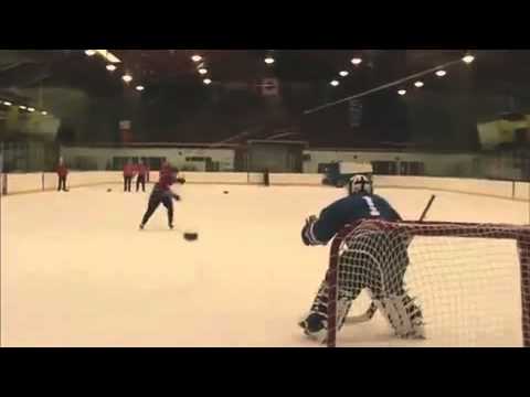 Curling Stone in Hockey Hardest Shot Ever
