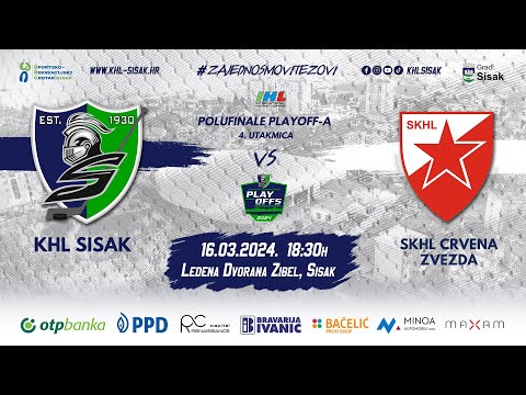 IHL ČLANI 2023_24 KHL SISAK VS SKHL CRVENA ZVEZDA SEMIFINAL G4