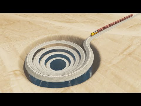 Impossible Funnel Shape Rail Tracks Vs Trains Crossing Giant Pit - BeamNG.Drive
