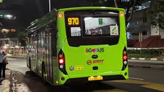 SG3371Y SMRT Buses BYD BC12A04 on 970 departs at Holland V Stn/Blk 12