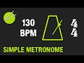 130BPM (4/4) Visual Metronome / Click Track - Beginner Drums