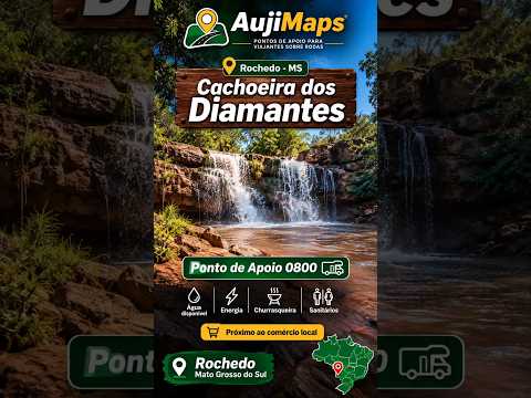 Ponto de apoio 📍 Cachoeira dos Diamantes — Rochedo, MS