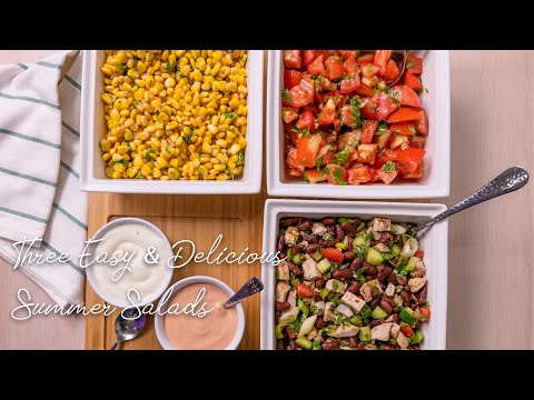 Easy Summer Salads for a crowd | Bean Salad | Corn Salad | Tomato Salad | Healthy Recipes