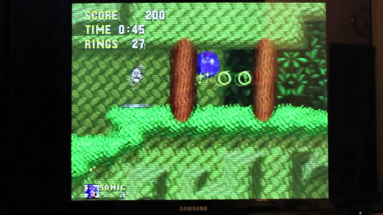 Scanliner Demo on Sega TeraDrive with 15KHz Converter