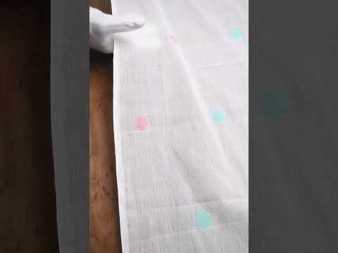Polka Dot Multicolor Jamdani Pure Cotton 55 GSM Handwoven Fabric — video