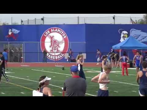 J Rubio   4/06/16 VarB 300m Hurdles (Lane 5) (1st Place) (40.56) vs HB & Newport 4K