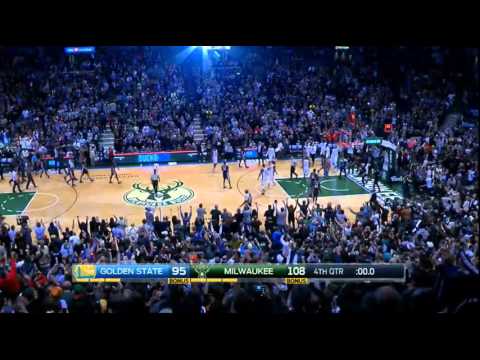Final seconds of Golden State's 24 game win streak - Milwaukee Bucks beat the Warriors!