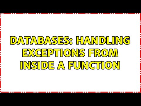Databases: Handling exceptions from inside a function