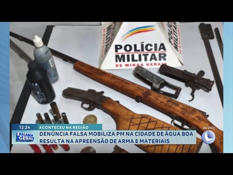 Região: Denúncia falsa mobiliza PM em Água Boa e termina com apreensão de arma e materiais.