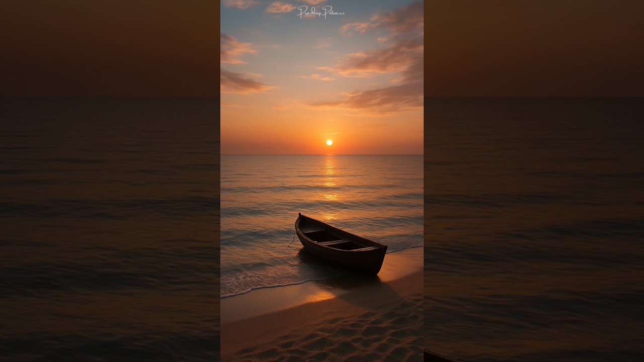 Sunset Serenity 🌅✨ #ai #art #nature #sunset #beach #shortvideo #viralshots