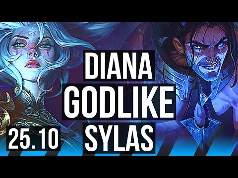DIANA vs SYLAS (MID) | 53k DMG, 1400+ games, 12/4/17, Godlike | KR Master | 25.10