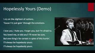 Keith Whitley - Hopelessly Yours (Demo)
