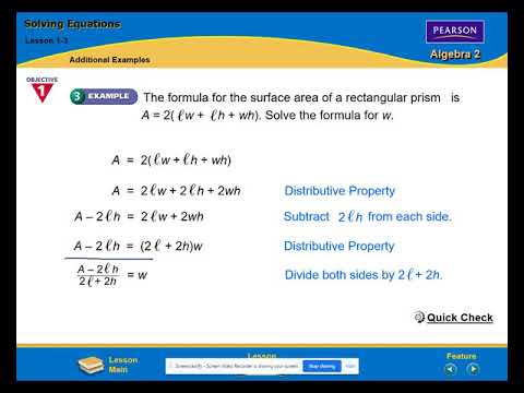 Algebra 2 - Section 1.3
