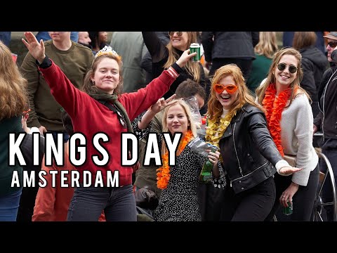 🎉 Kings Day Amsterdam 2023 Street Party Boat Festival Walking Tour 4K