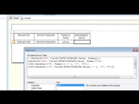 Calculate Number of Business Days and Filter on Days in SSRS 2008 (Reporting Services)