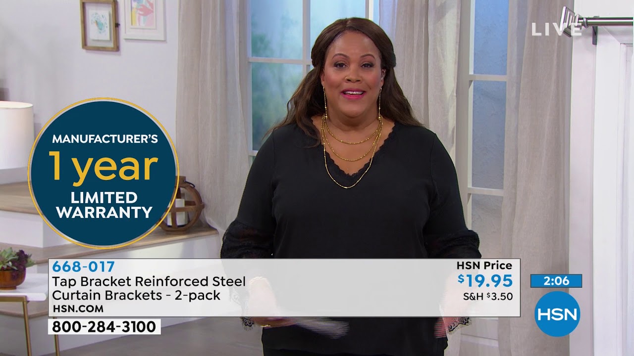 Tap Bracket Reinforced Steel Curtain Brackets  2pack