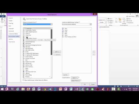 Customizing the Quick Access Toolbar