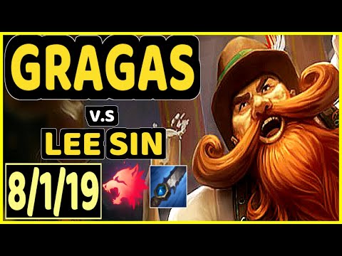 STEFAN (GRAGAS) vs LEE SIN - 8/1/19 KDA JUNGLE GAMEPLAY - EUW Ranked GRANDMASTER